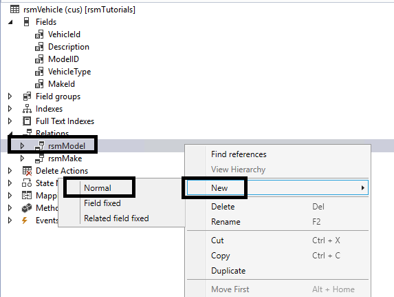 Normal Table Relations in D365