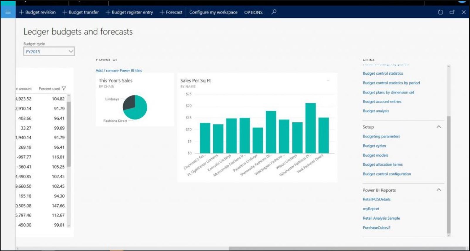 Power BI Reports section in the Links section.