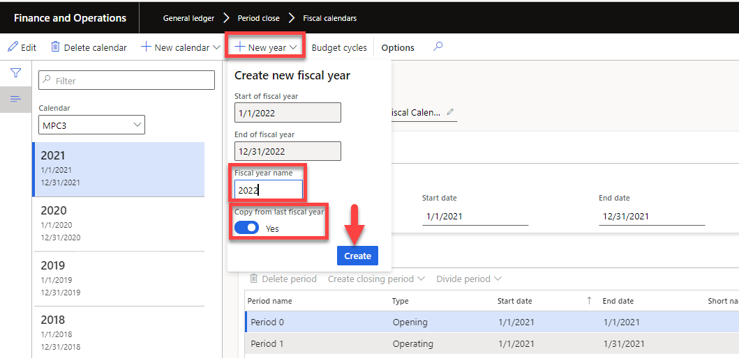 Fiscal Calendar in Dynamics 365 F&O